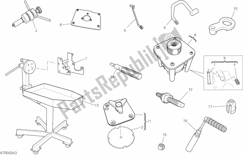Alle onderdelen voor de 01b - Werkplaatsgereedschap van de Ducati Superbike 959 Panigale ABS 2017